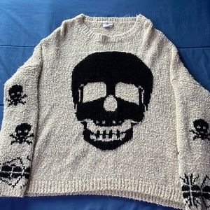 Skull oversized crew neck sweater
